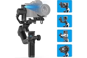 FEIYUTECH Feiyu SCORP Mini 2 - Cardán estabilizador Todo en 1 para cámaras sin Espejo, GoPro y Smartphones, cardán portátil de 3 Ejes con Seguimiento de AI, Pantalla táctil y Mango Integrado, Color Negro