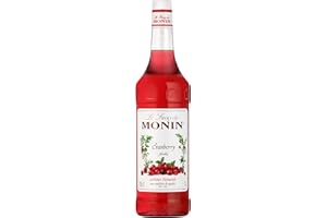 Monin Sirup Cranberry (1 x 1,0l) - Vielseitiger Fruchtgeschmack für Getränke und Desserts - hochwertige natürliche Zutaten