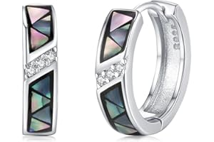 QHQPQ Black Hoop Earrings for Men 925 Sterling Silver Celtic Knot Huggie Earrings Viking Irish Jewellery Gifts for Women