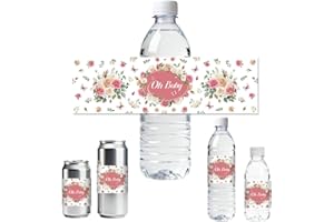 ANATTASOUL 30 Feuille D'Étiquettes pour Bouteilles d'eau avec Rose pour Bouteille d'eau Étiquettes de Bouteille d'eau Potable Fête
