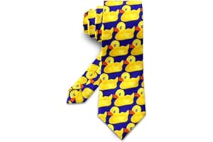 Aomig Męski Krawat Kaczki Premium - Romantyczny Filmowy Żółty, na Imprezę i Cosplay, Uniwersalny 8 cm