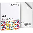 Thermal A4 Paper for M08F-A4 Portable Printer, Compatible with Brother PJ762/PJ763MFi, Phomemo M08F, HPRT MT800/MT800Q, Quick Drying Thermal Paper M08F Printer Paper, 8.27" x 11.69", 200 Sheet