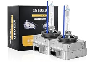 XELORD D1S 8000K Xenon Ampoules Voiture 35W 12V HID Lampe De Rechange,Lumière Blanche Bleu Pâle(2 Lampes)