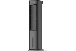 PELONIS 5L Evaporative Air Cooler with Remote, 3-in-1 Portable Cooling Tower: Fan, Humidifier & Auto-Swing, 3-Speed Cooling, 7H Timer, 2 Ice Packs for Home & Office Use