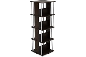 Atlantic Typhoon Media Storage Spinner, Space-Saving 360-Degree Rotation, Organize & Protect Prized Media & Memorabilia Collections, PN 82635716 – Espresso