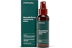 Manual 5% Minoxidil (1 x 60ml) Formula For Men - Increases Blood Flow To Follicles - Promotes Growth for Longer, Thicker Hair - Stimulates Hair Regrowth - Easy To Apply Spray - 1 Month Supply