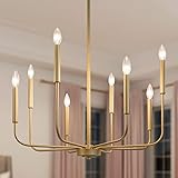 Lampadario moderno in oro, Ø69cm, Lampadario per sala da pranzo a 8 luci per camera da letto, soggiorno, cucina, foyer, ingre