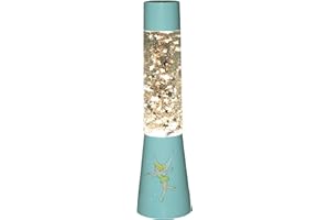 PALADONE Lámpara con Purpurina Campanita - Lámpara de Decoración para Niñas, Luz Ambiental 35 cm