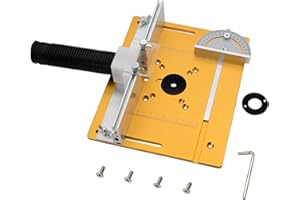 Umelee Frästisch Einlegeplatte, Aluminium Fräser Tischplatte mit Backer & Gehrungslehre, Universelle Schneidemaschine Flipboard für Holzbearbeitung Bänke (Gold)