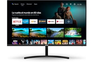 SPC Smart Monitor 24 – bildskärm Android TV 24" Full HD, integrerade högtalare, mobiltelefonanslutning, ultratunn design, fjä
