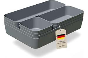 VMbathrooms Schubladen Organizer Set für jeden Bedarf | Praktische Schreibtisch Sortierboxen | Schubladentrenner – Ihr idealer Ordnungshelfer im Alltag für Büro & Haushalt (Anthrazit)