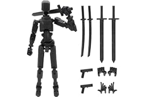 Tiuainta Lucky 13 Action Figure 3D Printed Mannequin Toys Multi-Jointed Movable Robots T13 Action Figures Model with a Lot of Joints for Desktop Decorations Game Gifts (Black)