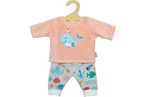 ‎HELESS Heless 2285 - Puppenkleidung im Design Wal Bobby, 2 teiliger Pyjama mit Shirt und Stoffhose für Puppen und Kuscheltiere der Größe 35 - 45 cm