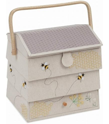 2-teiliger Nähkorb XL Rund - Grau-weiß Gepunktet Mit Metallhenkel Für Handarbeiten