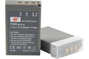 DSTE 2pcs BLS-5 Rechargeable Li-ion Battery for Olympus PS-BLS5, OM-D E-M10, PEN E-PL2, E-PL5, E-PL6, E-PM2, Stylus 1 Digital Cameras