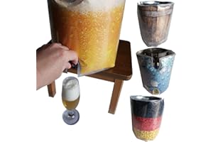 BIEREX 5 Liter Bierfasskühler Kühlmanschette Fasshalter Zapfstelle Fasskühler Bierfasshalter für Partyfass Partydose Zapfanlage (Holzfassoptik)