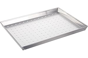 Pentole Agnelli COAL49/3F40 Teglia Rettangolare Forata, Lega Alluminio 3003, Argento, 40 x 30 cm