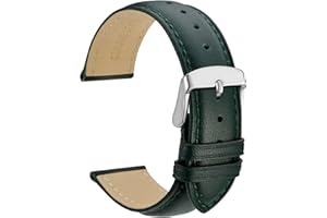 WOCCI Skórzany pasek do zegarka vintage ze srebrną klamrą ze stali nierdzewnej, pasek zastępczy 14 mm 18 mm 19 mm 20 mm 21 mm 22 mm 23 mm 24 mm