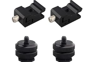 Jopto 4 adattatori per flash a slitta calda, accessori per fotocamera con attacco a slitta a slitta standard per flash a vite 1/4-20, 2 pezzi e vite per treppiede 2 pezzi per fotocamera DSLR Rig