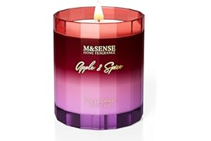 ‎M&SENSE M&SENSE Świece sojowe Apple Spice do domu, 300 ml, 60 godzin, trwałe, powolne spalanie, organiczny naturalny wosk sojowy, wysoko pachnący, prezent dla kobiet, mężczyzn