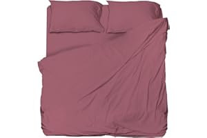 hermet Set Lenzuolo Matrimoniale Microfibra, Malva, Completo Letto, Lenzuolo Sopra, Lenzuolo Con Angoli, Coppia Federe, Winner