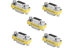 SIENOC Lot de 5 adaptateurs de genre HD15F HD15F 15 broches VGA SVGA Moniteur D-SUB femelle vers femelle