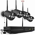Tomvision 4CH CCTV P2P Wireless Security Camera System Waterproof Wifi 4Channel Video Recorder CCTV 1080P- 2.0MP NVR Kit with 4PCS Outdoor Black Metal Case Wireless IP Camera