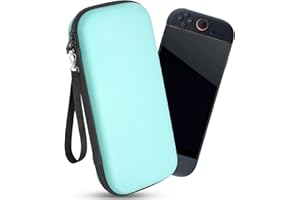 RSAquar Estuche para Nintendo Switch 2 2025 - Funda de Viaje Impermeable Antigolpes con Carcasa Dura para Switch 2 y Accesorios - Compacto con 8 Ranuras para Juegos, Bolsillo para Mando Pro, Verde