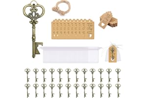 ASANMU Chiave Apribottiglie per Matrimonio, Bomboniere Matrimonio Antico PortaChiavi Apri di Bottiglia Feste di Nozze Regalo Matrimonio Decorazioni per Battesimi/Conferma/Compleanno/Valentine (24 PCS)