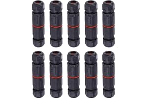 WALFRONT 10 conectores eléctricos IP68, cable eléctrico impermeable, hembra de 3 pines, conectores eléctricos impermeables, toma exterior enchufe, conector de cable impermeable 0,5 mm² ~ 2,0 mm² (14 ~ 30 AWG)