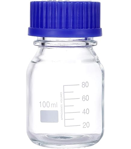 Karter Scientific 100ml Glass Round Media Storage Bottles