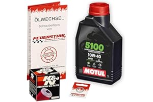FEUERSTUHL GMBH & CO. KG Öl & Ölfilter für Honda Monkey 125, 2022-2023 (JB03) / Ölwechsel Set/Motul 10W-40 ESTER Motoröl + K&N Filter + Dichtring(e)