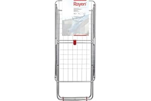 Rayen | Tendedero con alas | Superficie de tendido de 19 m | Sistema de bloqueo de alas | Tendedero plegable y antideslizante|Para interior y exterior|182 x 55 x 102 cm Color Acero|19 metros