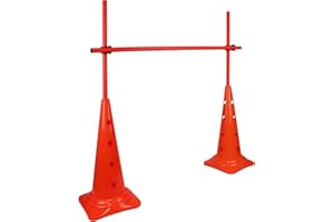 SPORTIKEL24 SPORTKEL24 Kit de 50 cônes combinés - Barres de 100 cm - Entraînement du saut et de la coordination - Obstacle pylône - obstacle d'agilité pour football, athlétisme et sport canin (rouge)