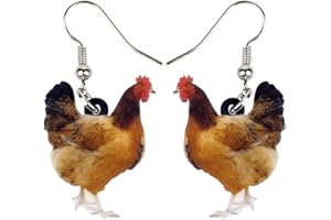 LONYOO Boucles d'oreilles Poulet Poule en Acrylique Animaux de Ferme Bijoux Mode Drôle Poulet Cadeaux pour Femme Fille Charmas
