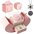 Suewidfay Preserved Eternal Rose Gift For Women, Forever Rose Present With I Love You Necklace in 100 Languages, Gifts For Her,Mum,Wife,Girlfriend On Birthday, Anniversary, Valentine's Day, Christmas