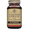 Solgar Calcium Citrate with Vitamin D3 Tablets - Pack of 60 - Healthy Bones & Teeth - High Potency Formula - Gluten Free