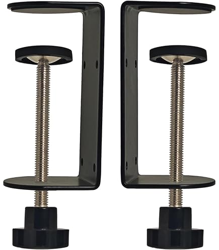 JSFURN Heavy-Duty Metal C-Clamps For Woodworking – 3-Pack Table Saw Fence Clamps With Protective Pads