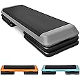 JungleA 43'' Exercise Aerobic Step Platform Stepper for Home Gym Club,Large Multi-Functional Adjustable Step Up Box,Big Workout Stepper Bench,Black