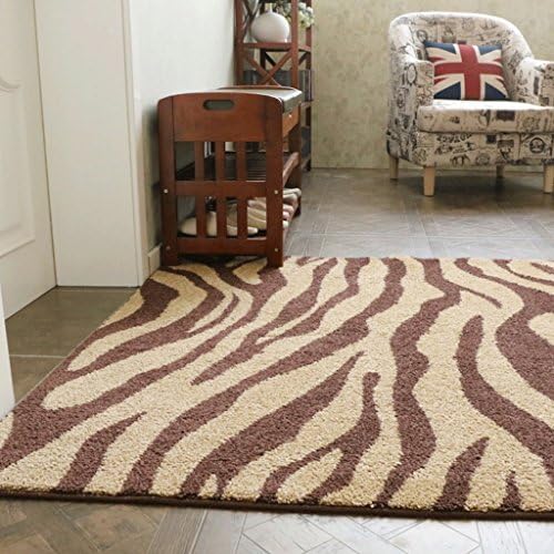 QZz Bath European Fashion Zebra Mat Floor Mats Living Room Entrance Hall Mat Custom Mattress Door ( Color : Leopard Coffee , Size : 80*100cm )
