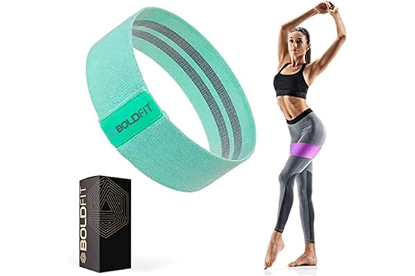 Boldfit Fabric Resistance Band - Loop Hip Band for Women & Men for Hip, Legs, Stretching, Toning Workout. Mini Loop Booty Bands for Glutes, Squats Exercise Usable in-Home & Gym. (Green (Light))