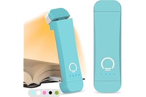HIONXMGA Lampe de Lecture Rechargeable, Lampe pour Lire Dans le Lit, 3 Couleurs Chaudes et Gradation en, Compacte et Durable, Cadeau pour les Liseusurs Enfants,Bleu