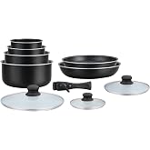 HAGEN, 10-Piece Cookware Set with Stone Coating with Removable Handle, Black, Non-Stick Coating, All Burners, Includes Induct