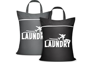 NIDOUL 2 Stück großer Reise-Wäschesack, wasserdicht, mit Griff, waschbar, schmutzige Kleidertasche für Reisen, nass, trocken, Badeanzug, Workout-Tasche für Fitnessstudio, Kleidung, Wäsche, nasse Kleidung