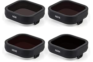 GEPULY Lot de 4 filtres d'objectif d'appareil photo ND8 ND16 ND32 ND64 compatibles avec GoPro Hero 12 11 10 9 - Noir - Densité neutre - Filtre ND multicouche - Protection en verre optique HD