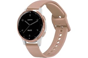 TUCOMO Bransoletka kompatybilna z 18 mm Garmin Venu 2S/Venu 3S/Vivoactive 4S/Vivomove 3S, miękki silikon, sportowy pasek zamienny do Garmin Forerunner 255S/265S, dla mężczyzn i kobiet