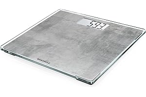 ‎SOEHNLE Soehnle Style Sense Compact 300 Concrete, digitale Körperwaage mit LCD-Anzeige, elektronische Waage mit extraflachem Design, Personenwaage mit Tragkraft bis zu einem Gewicht von 180 kg