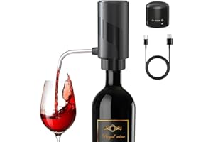 BANGDILS Aireador y vertedor de vino eléctrico, decantadores de vino automáticos inteligentes, dispensador de vino recargable con cable USB, los mejores regalos de vino