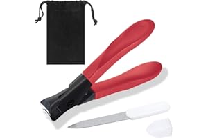 WONJEAN Cortauñas con Contenedor de Recogida, Cortauñas Profesional para uñas de pies y Manos, Cortauñas pies gran Apertura, Manicura uñas para Hombre y Mujer, Grande(rojo)