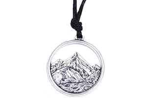 MY SHAPE Collana con ciondolo a forma di paesaggio di montagna, ideale come regalo per gli appassionati di attività all'aria aperta, gioielli unisex per donne e uomini e Lega, colore: Argento anticato, cod